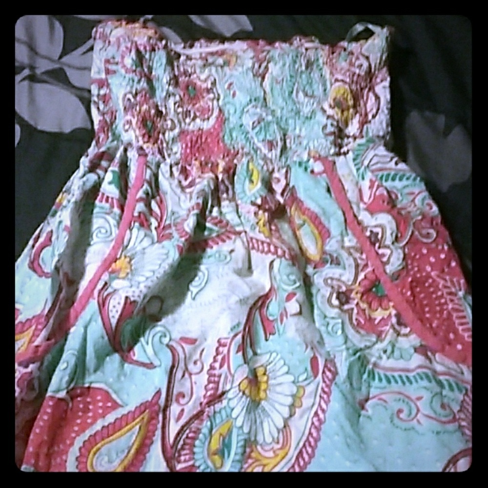 Strapless colorful dress